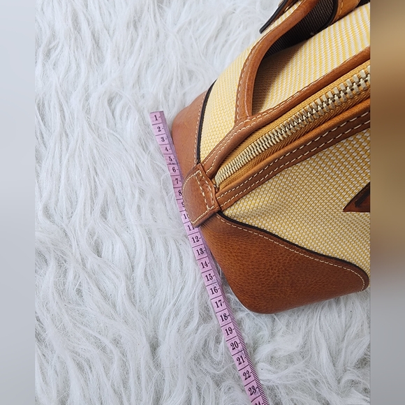 Canvas and Leather Double Zipper Satchel - Picture 16 of 16